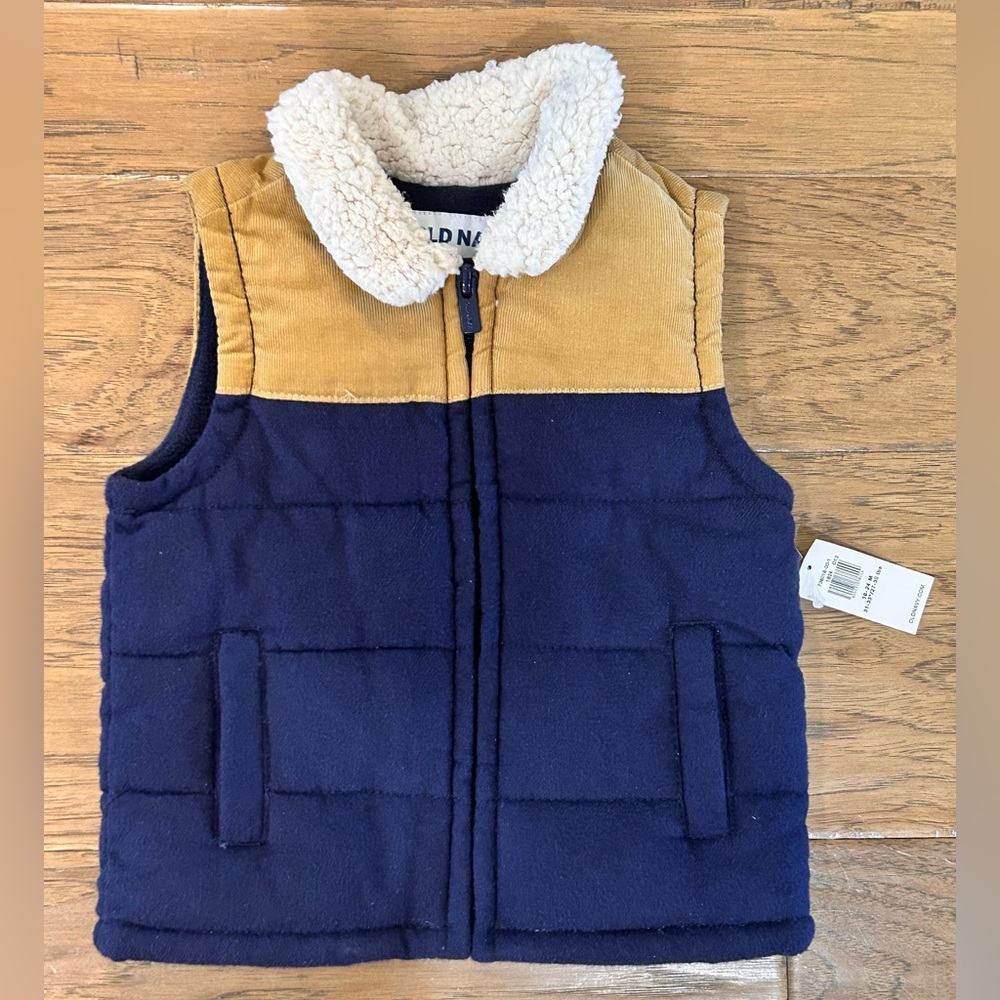 NWT Old Navy Corduroy Sherpa Vest 18-24M